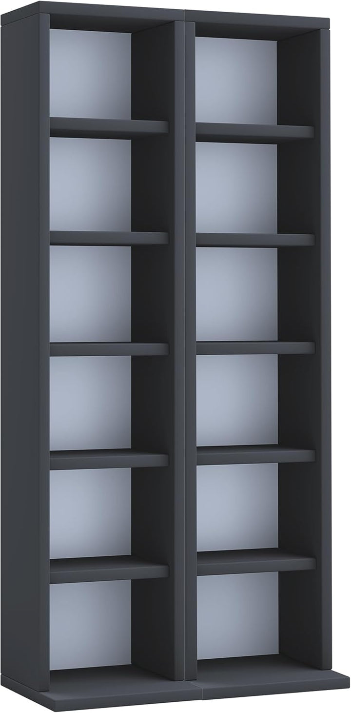VCM Holz CD DVD Stand Regal Schrank Aufbewahrung Standregal Ständer Milano Schwarz, Schwarz