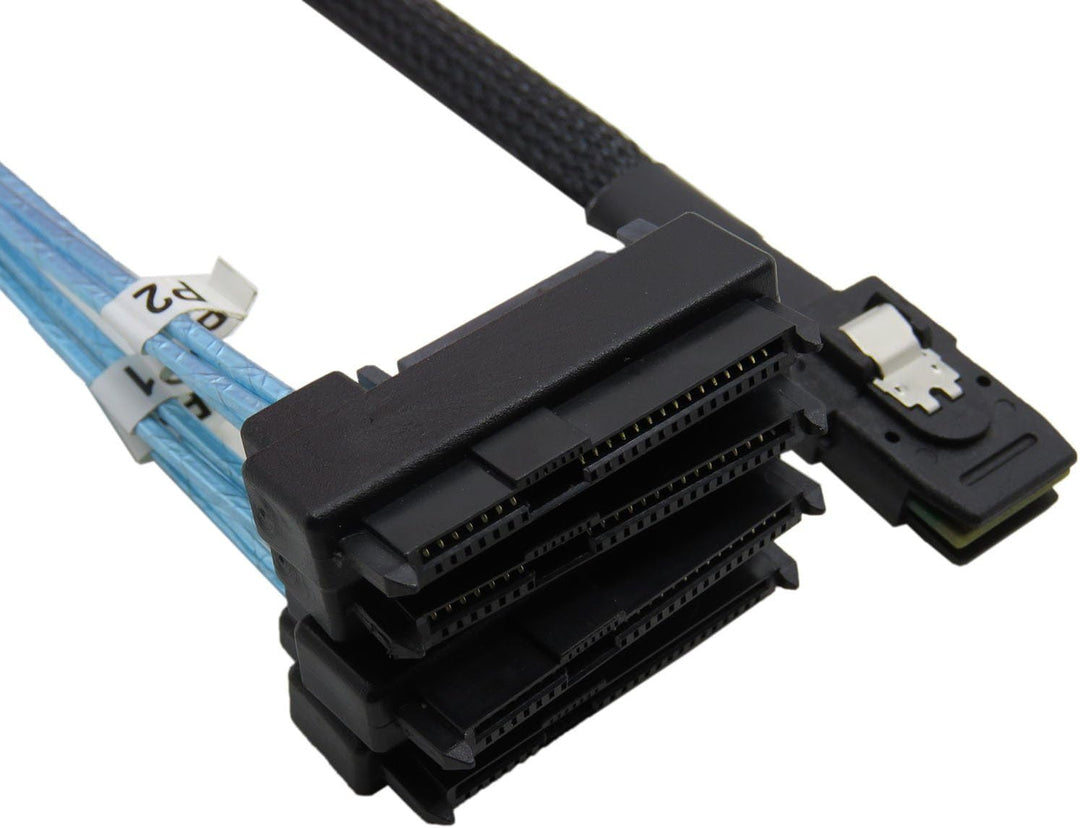 YIWENTEC Mini SAS 36 SFF-8087 to (4) SFF-8482 Connectors with SATA Power 0.5m, 0.5M
