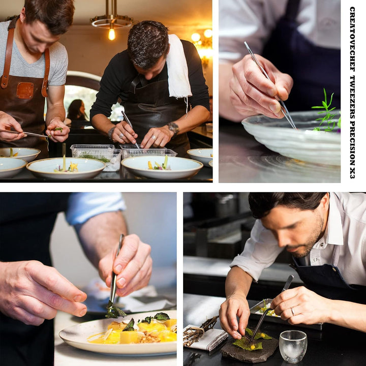CREATIVECHEF Satz von 10 Küchenzangen Chef Plating Tools Culinary Kit, Präzisionszangen Spezialität