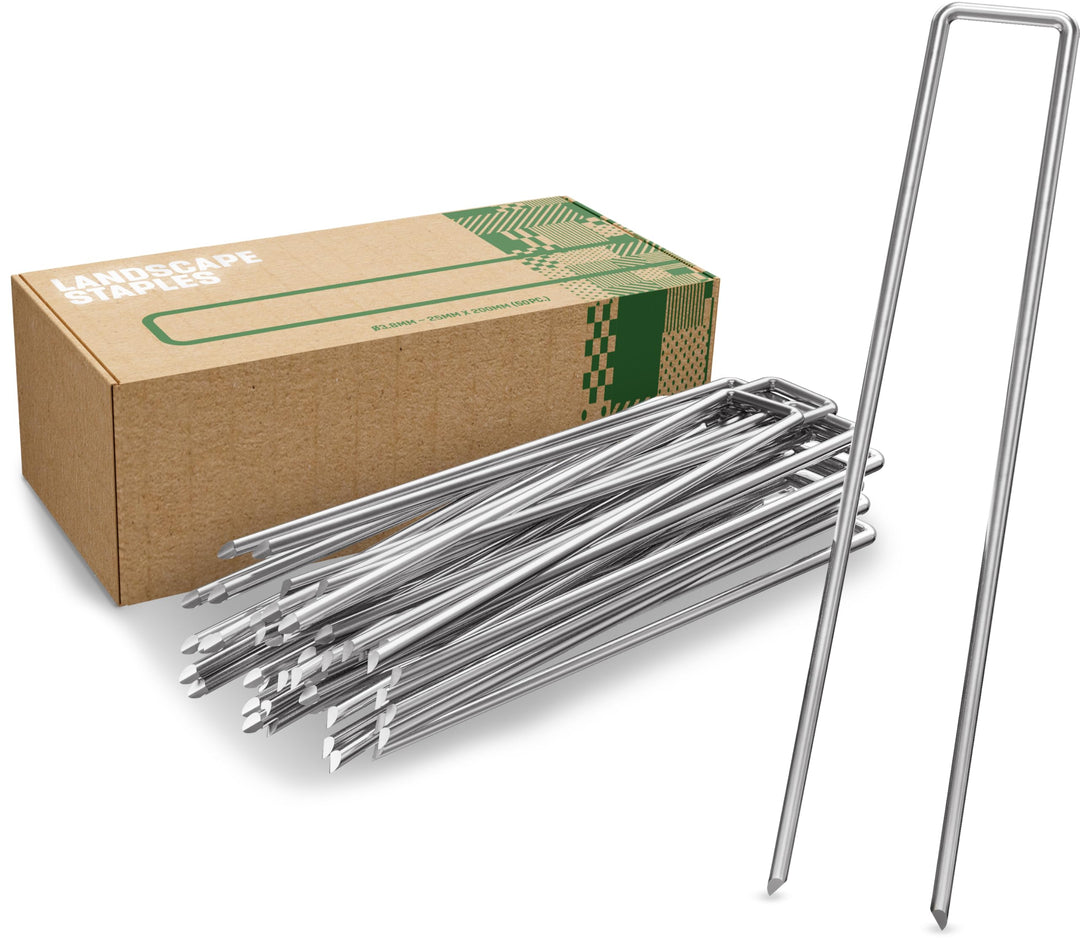 GardenGloss® Anti-Rost Erdanker aus Stahl für Extrem Harten Boden (50 Stück) - 200 MM Lang, 25 MM Br