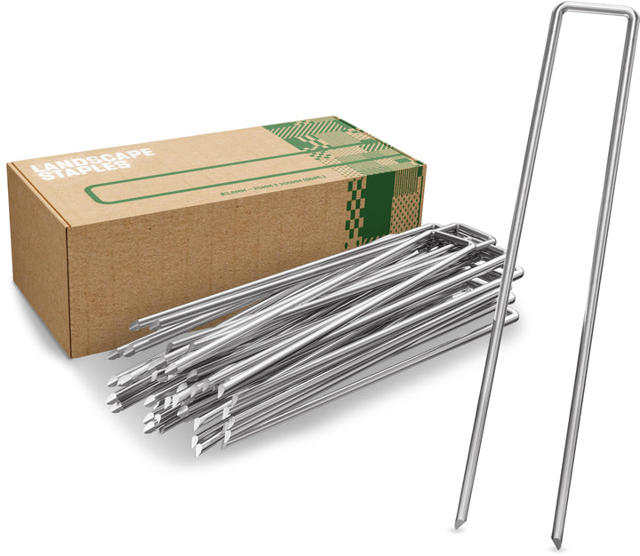 GardenGloss® Anti-Rost Erdanker aus Stahl für Extrem Harten Boden (50 Stück) - 200 MM Lang, 25 MM Br
