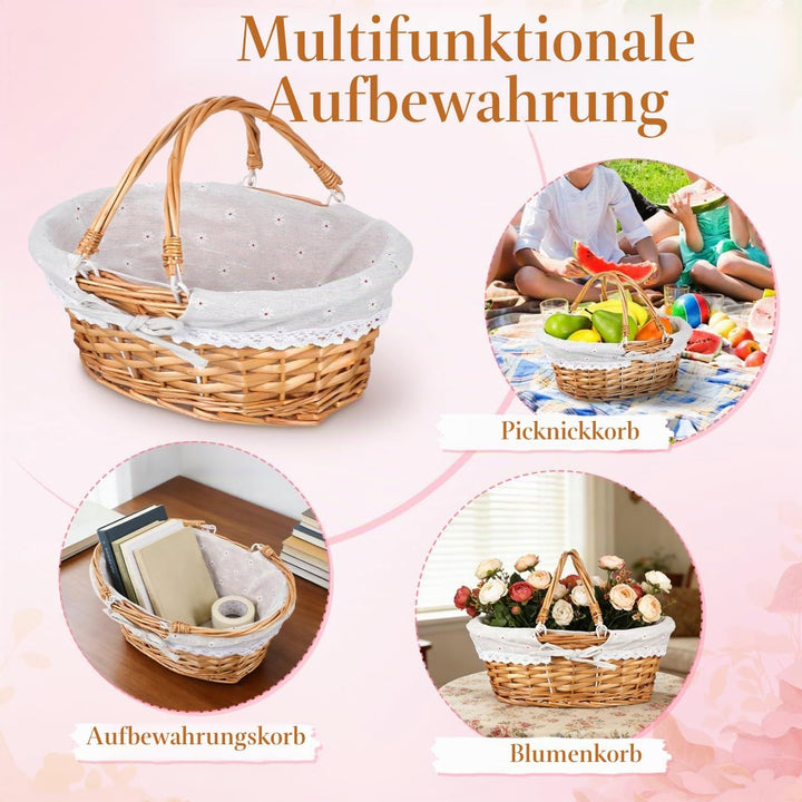 Toyvian Wickelkorb Für Blumenmädchen Handgewebter Storage Basket Für Hochzeiten Picknick Und Dekorat