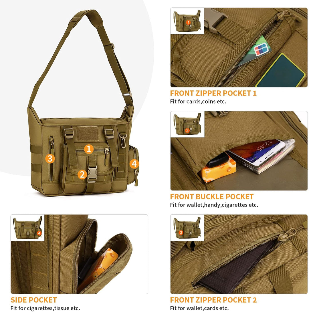 Huntvp Taktisch Schultertasche Militär Crossbody Bag Sling Tasche Wasserabweisend Umhängetasche Mess