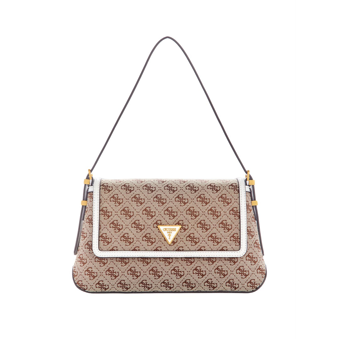 Guess Desideria Flap Schultertasche Einheitsgrösse Beigefarbenes Logo, Einheitsgrösse Beigefarbenes