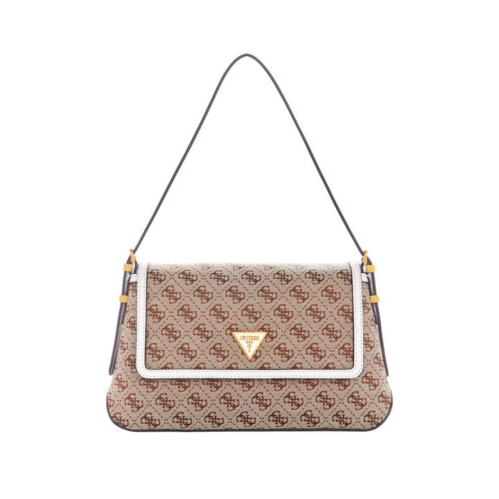 Guess Desideria Flap Schultertasche Einheitsgrösse Beigefarbenes Logo, Einheitsgrösse Beigefarbenes