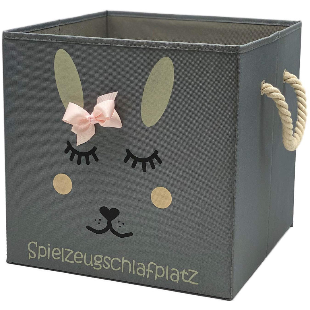 Hase Aufbewahrungsbox grau für Kinder, Baby Aufbewahrungskorb, schöne praktische Spielzeugkiste für