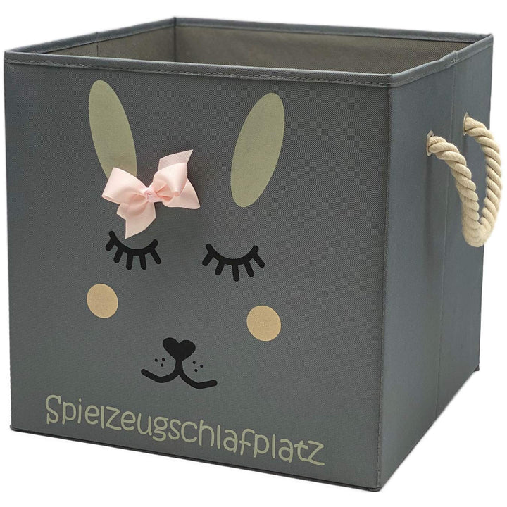 Hase Aufbewahrungsbox grau für Kinder, Baby Aufbewahrungskorb, schöne praktische Spielzeugkiste für
