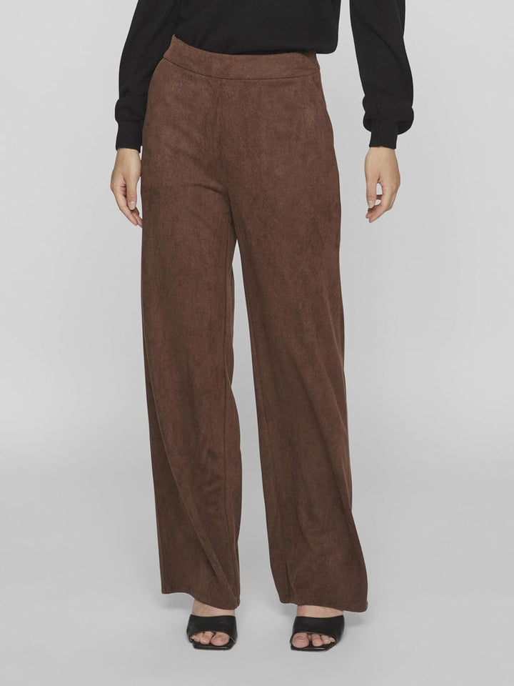 Vila Damen Visudas Rw Wide Pants-Noos Stoffhose, Shaved Chocolate