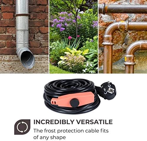 Waldbeck Flow Wire 4 Frostschutzkabel, Länge: 4 m Frostschutzkabel + 1,8 m Stromzuleitung, mit Therm