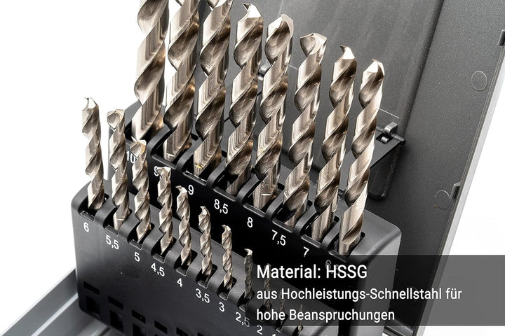 BaerCoil BAER HSSG Spiralbohrer Set (0,5mm steigend) 1-10 mm - DIN 338 - Spiralbohrersatz - Bohrer f
