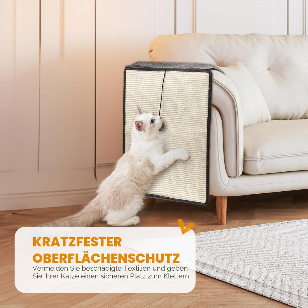 Nobleza 2* Katzen Kratzmatte Kratzschutz Sofa, Sisal Kratzteppich für Katze, Sessel Couch Katzenkrat