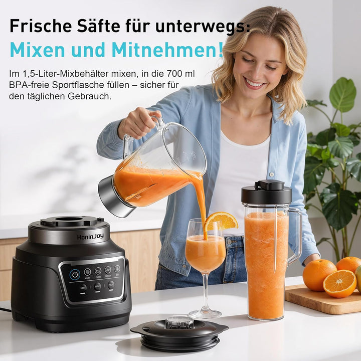 10-in-1 küchenmaschine und Mixer Kombination,1300w-Kompakt-Küchenmaschine für Schnitzel Universalmes