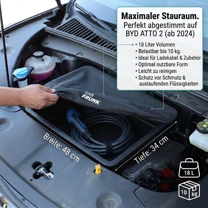 rati Frunk kompatibel für Frunk BYD ATTO 2 2024- | Erweiterter Front-Stauraum. Perfekt für Ladekabel