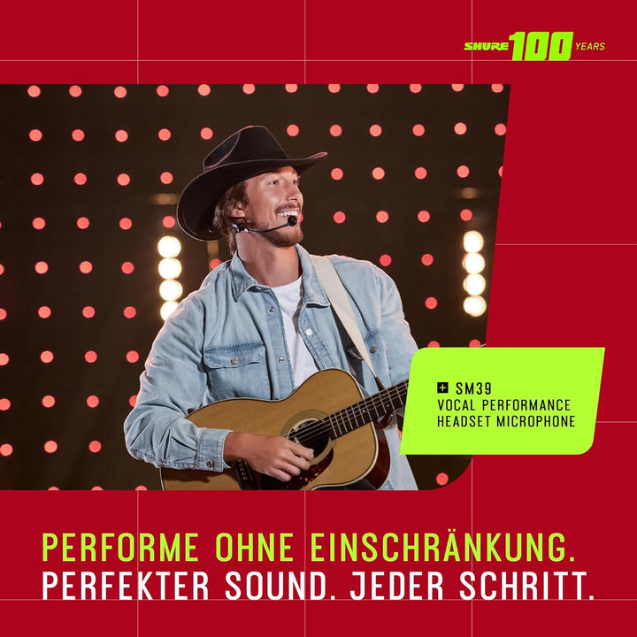 Shure SM39 Mikrofon - Kardioid-Kopfbügelmikrofon für Sprach- und Performance-Anwendungen, TA4F-Ansch