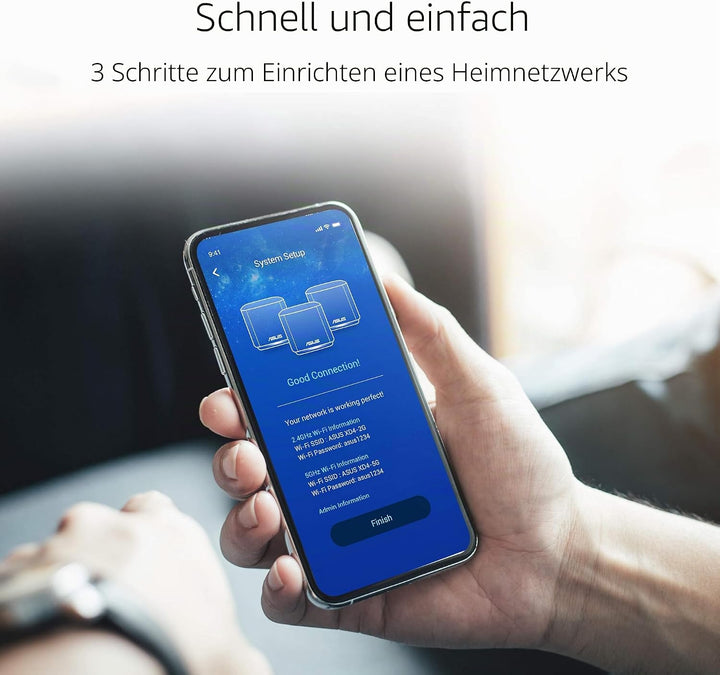 ASUS Ai Mesh AX-WLAN System ZenWiFi XD4 Schwarz (3in1 Mesh Zugangspunkte-Set, AX1800 WiFi 6, 2x Giga