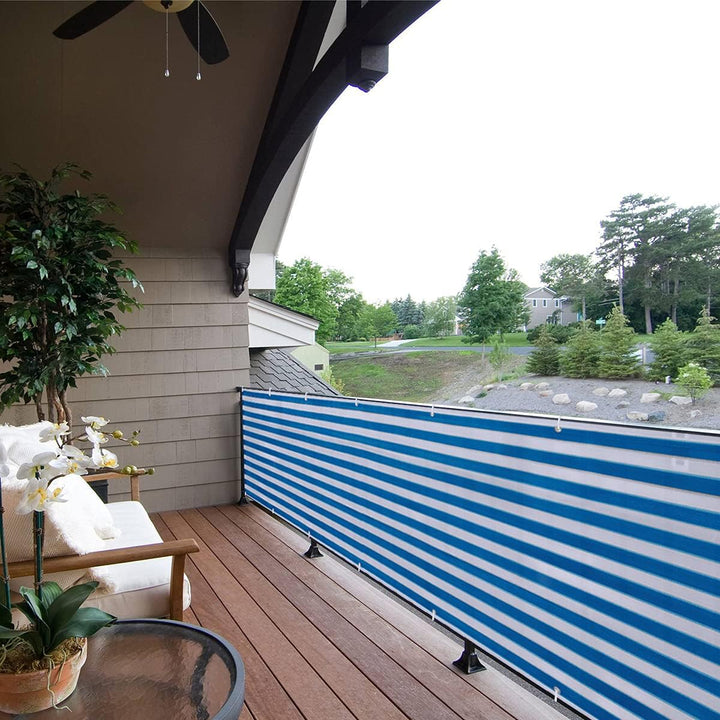 Sekey Balkon Sichtschutz Balkonabdeckung HDPE 220 g/m², 90x300cm, Leicht Transparent Wind- und UV-Sc