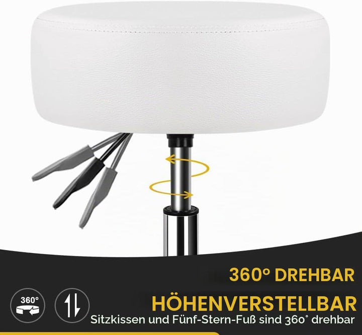 WKWKER Verstellbarer Schminkhocker für den Make-up-Raum Drehbarer Schminkhocker Kleine runde Ottoman