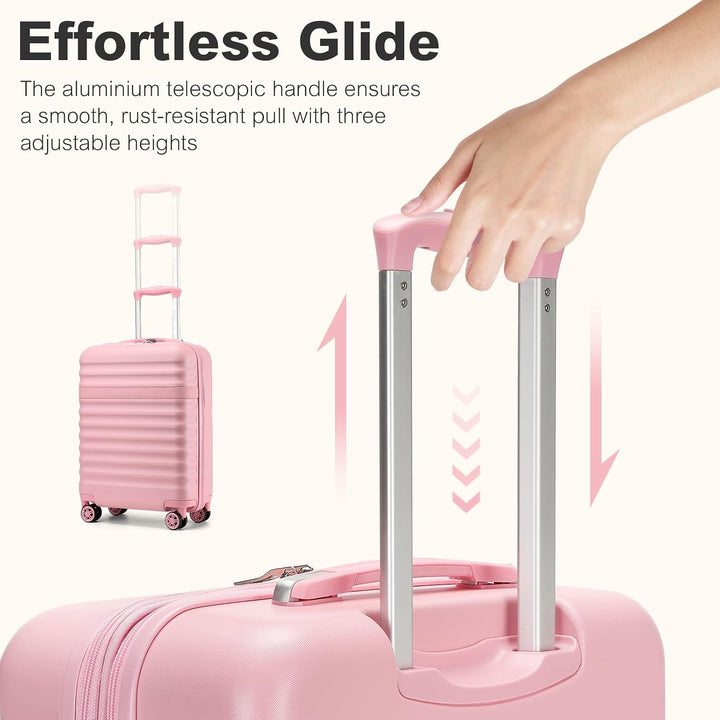 KONO Koffer Trolley Mittelgross Koffer Reisekoffer von ABS+PC Hartschalenkoffer mit 4 Rollen TSA Sch