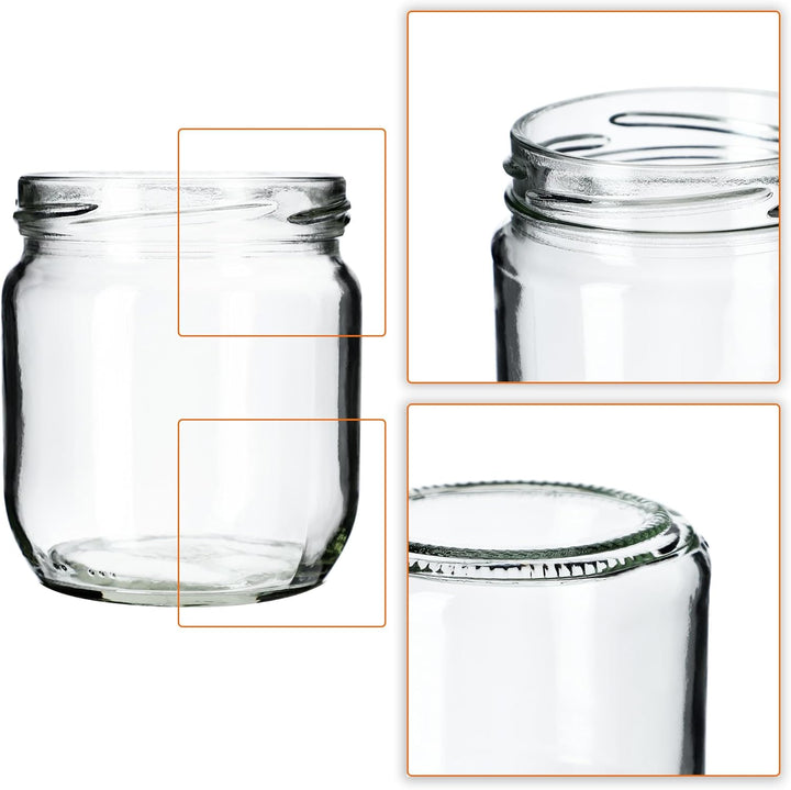 KADAX Einmachgläser 425ml TO82, Sturzgläser Mason Jar mit Schraubdeckel, Luftdichte Twist-off Gläser