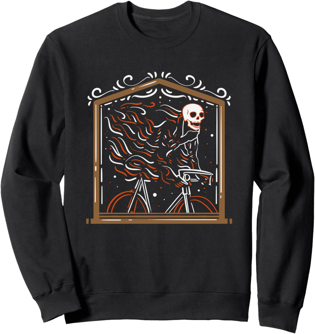 Fahrrad Kunstwerk Skelett Radsport Biker Geschenk Sweatshirt