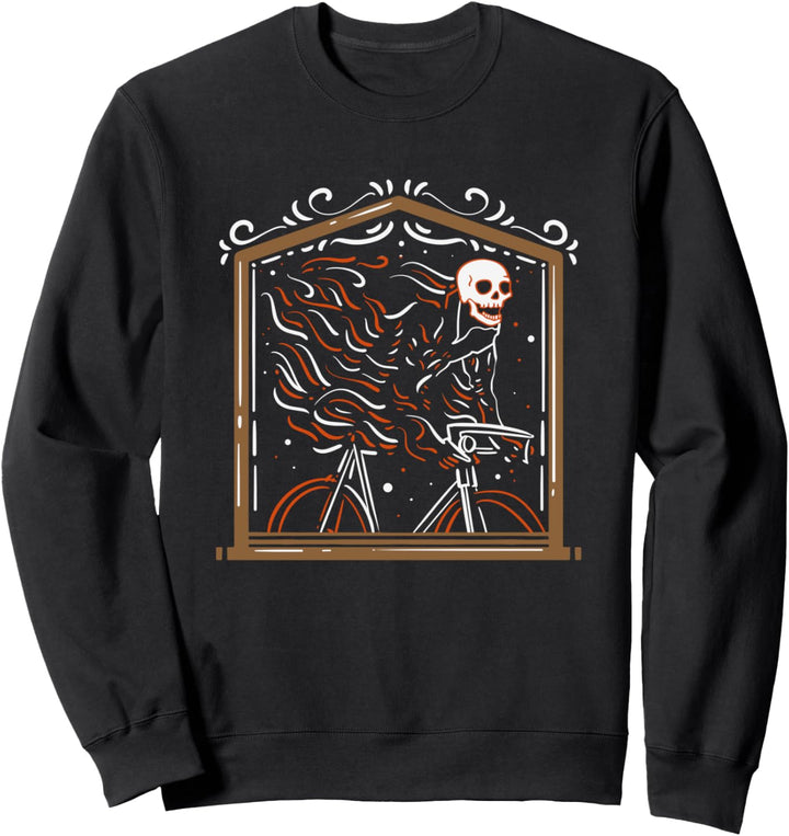 Fahrrad Kunstwerk Skelett Radsport Biker Geschenk Sweatshirt