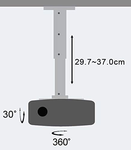 Techly ICA-PM-102S Universal Deckenhalterung für Beamer, ausziehbar, 30-37cm Silber, 30-37cm