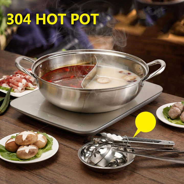 Edelstahl Hot Hotpot Mit Teiler - 2 Seiten ISuppentopf Kochtopf Chinesischer Feuertopf Edelstahltöpf