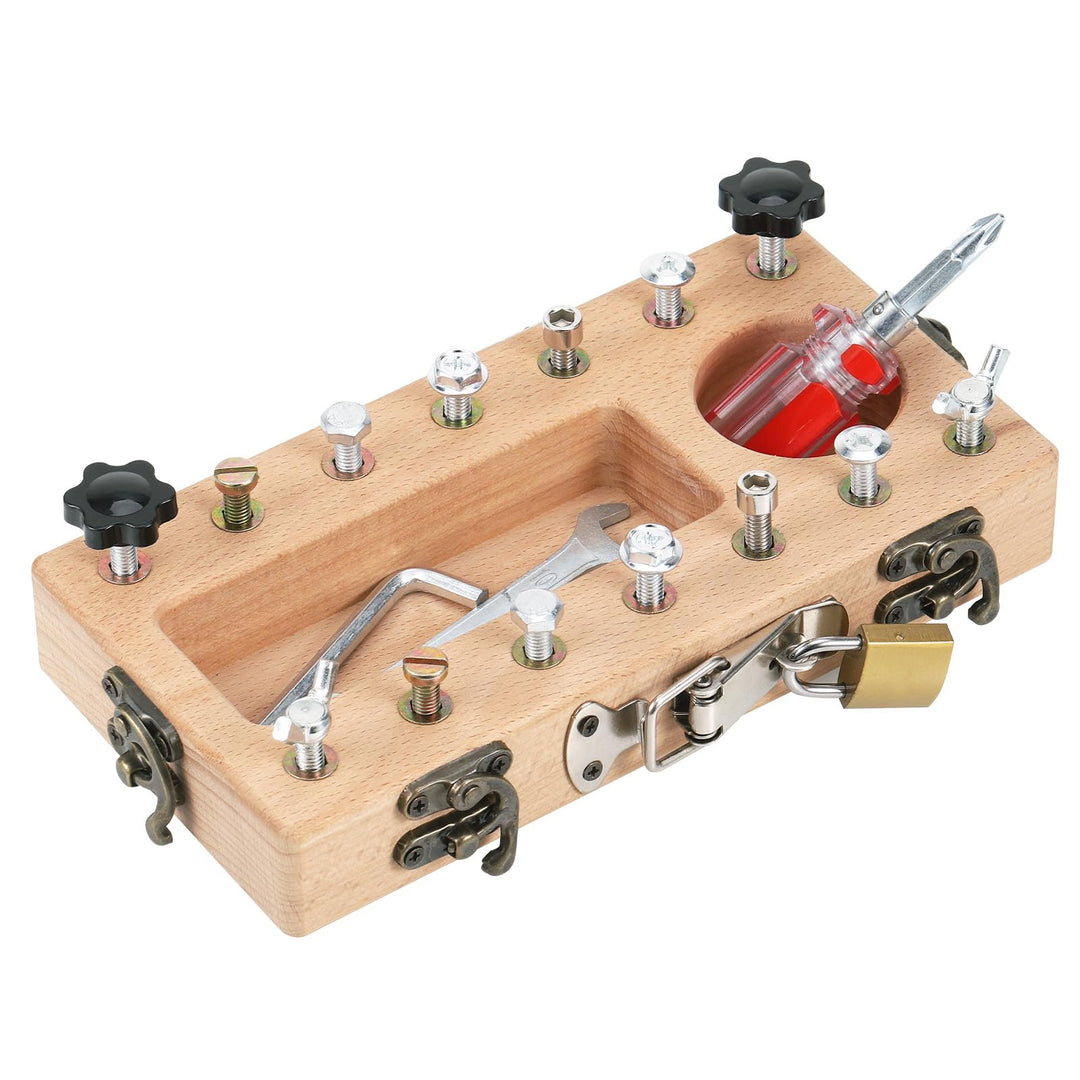 Zocipro Holz Montessori Schraubbrett für Kleinkinder, Montessori Busy Board Spielzeug ab 3 4 5 Jahre