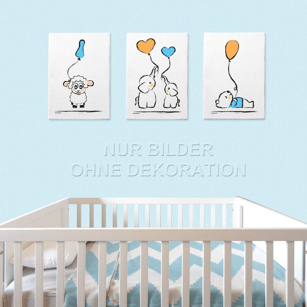 PRICARO Leinwand "Baby-Boy", 20 x 30 cm, 3er Set