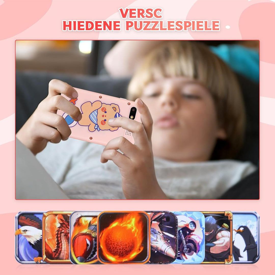 Jirmerp Kinder Handy,Smartphone für Kinder Touch-Screen Spielzeug-Handy mit Kamera, Musik und Spielf