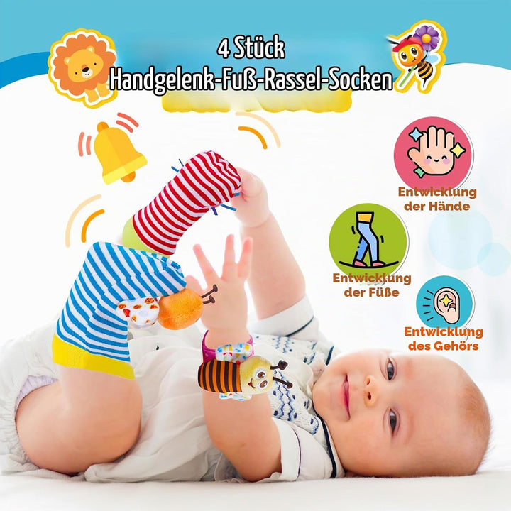 Tsokize Baby Spielzeug 0 3 6 9 Monate, 14 Pcs Rasseln Beissring Set Baby Spielzeug ab 0 3 6 9 Monate