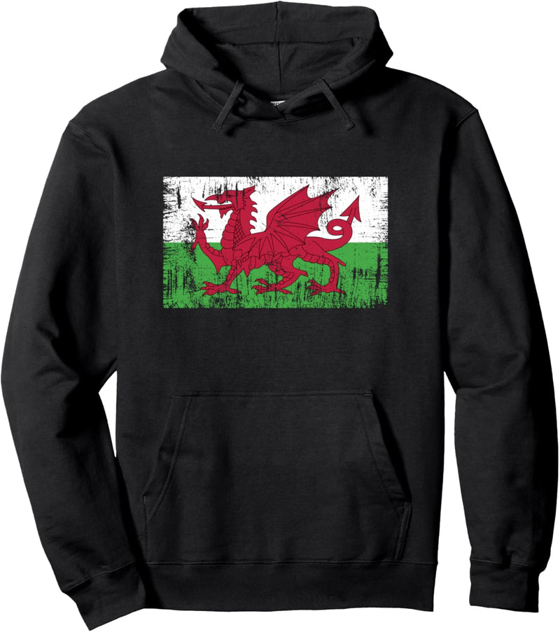 Wales Flagge Walisische Fahne Geschenk Fussball-Fan Sport Pullover Hoodie