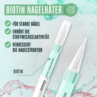Vitabay Nagelhärter Duo Set 2x 2 ml Nagelpflegestift mit Calcium und Biotin - Nagelpflege brüchige N