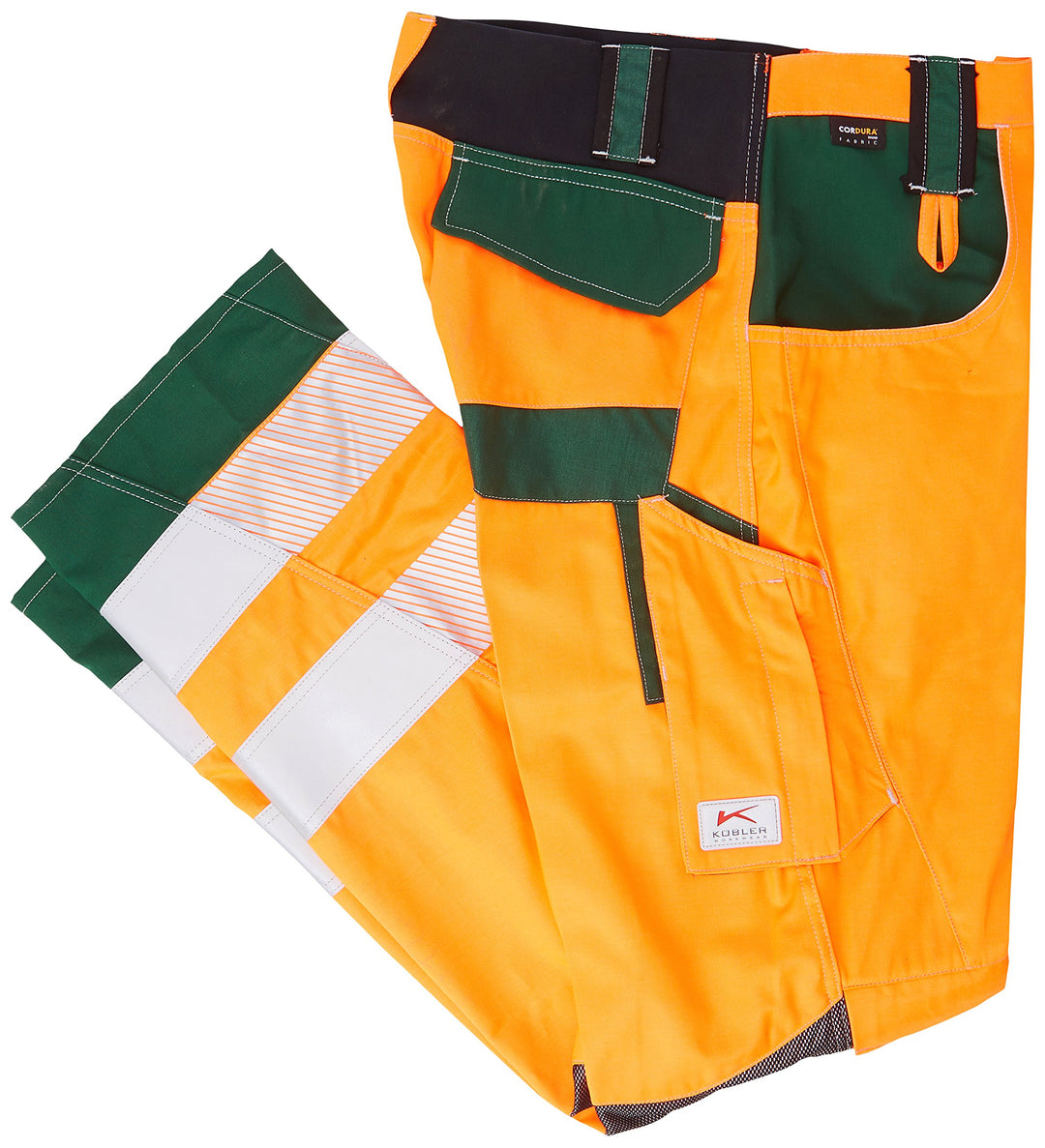 KÜBLER REFLECTIQ Sommerhose PSA 2 Warnorange/Moosgrün 110, Warnorange/Moosgrün 110