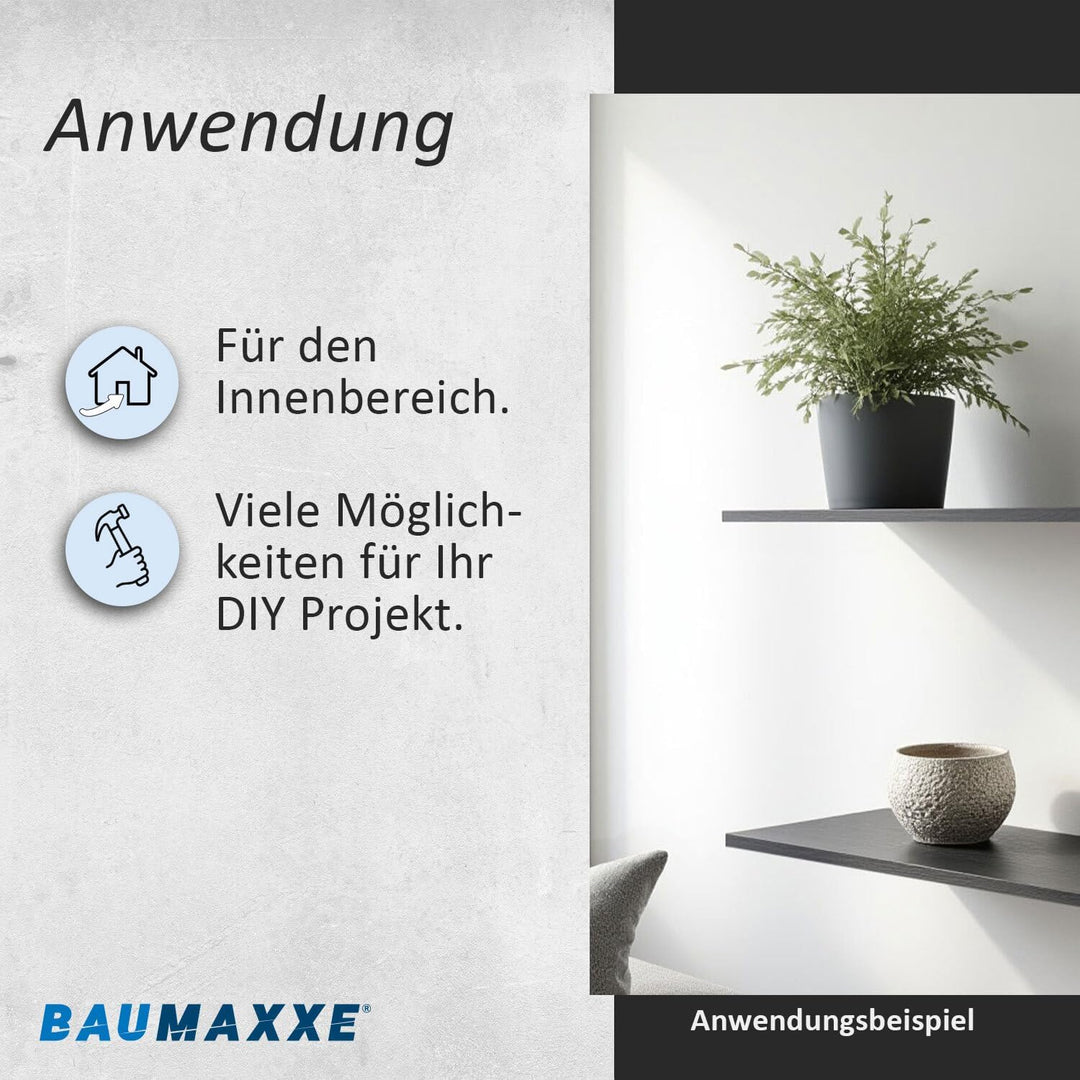 Regalbrett Holz Optik I 40 x 15 cm rechteckig I Stärke: 10 mm I Schwarz Ash I Wandregal I bm361 40x1