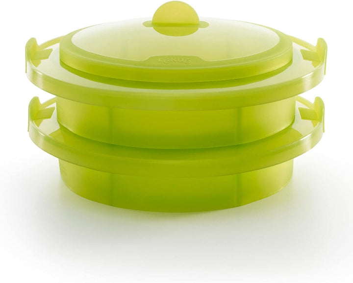 Lékué 2-stufiger Dampfgaraufsatz, grün, Silikon, 22 cm 22x22x8