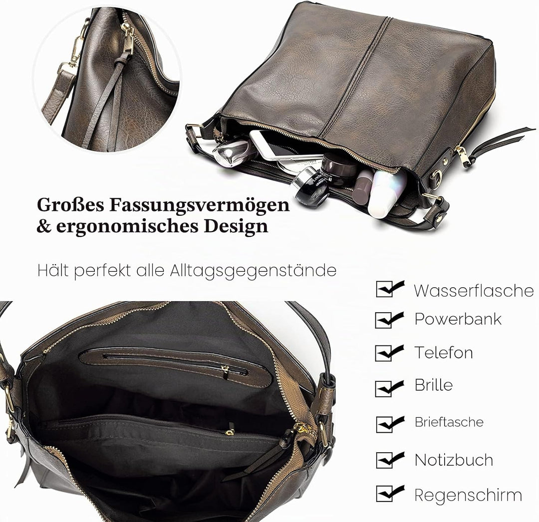 FANDARE Damen Handtasche Frauen Umhängetaschen Schultertasche PU Leder Tote Beutel Schultertasche fü