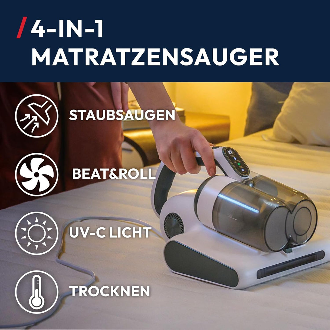 Hoover Milbensauger für Matratzen & Polster, mit Staubsensor & UV-Licht zur Entfernung von Staubmilb