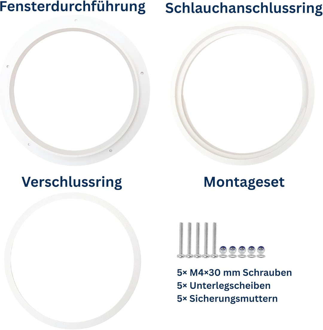 Fensterdurchführung Klimaanlage | Adapter für mobile Klimageräte mit Abluftschlauch | DIY Fensterada
