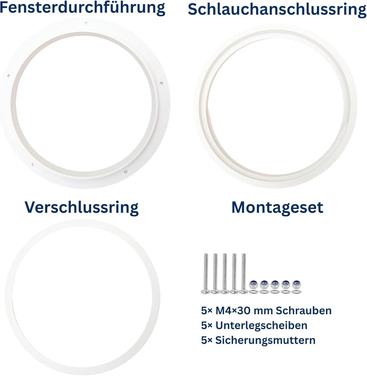 Fensterdurchführung Klimaanlage | Adapter für mobile Klimageräte mit Abluftschlauch | DIY Fensterada