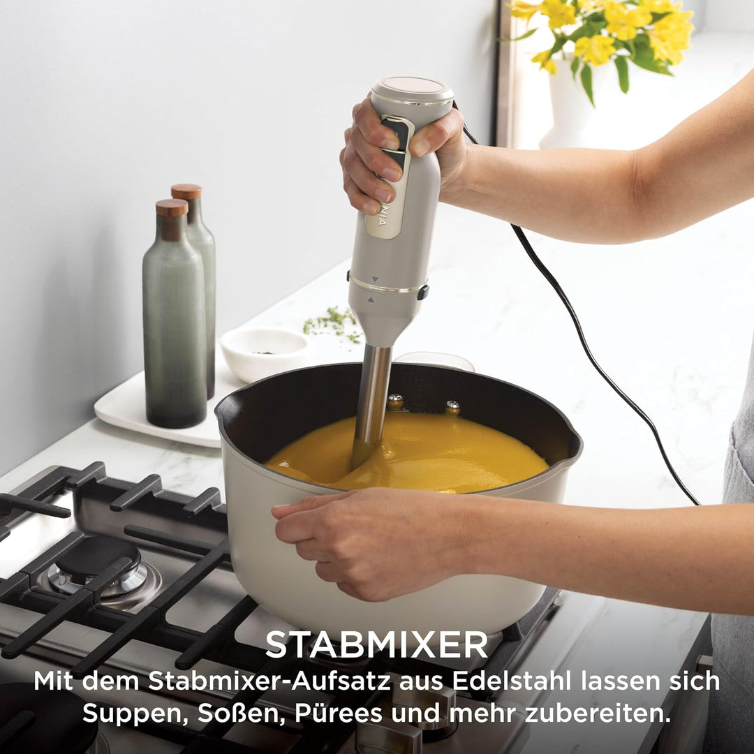 Ninja Foodi 3-in-1 Stabmixer Stufenweise Anlauf, 2 Misch-und 5 Rührgeschwindigkeiten zum Zerkleinern