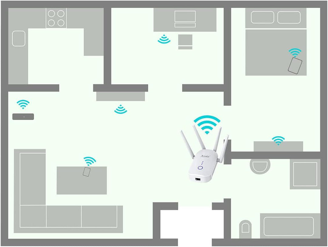 7links Dual WLAN-Repeater: Dualband-WLAN-Repeater, App ELESION, 2,4 & 5 GHz, bis 1.200 Mbit/s (Dualb