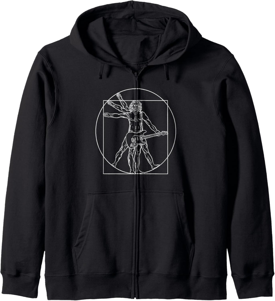 Vitruvian Mann, Rocker Musik E-Gitarre Rockmusik Da Vinci Kapuzenjacke