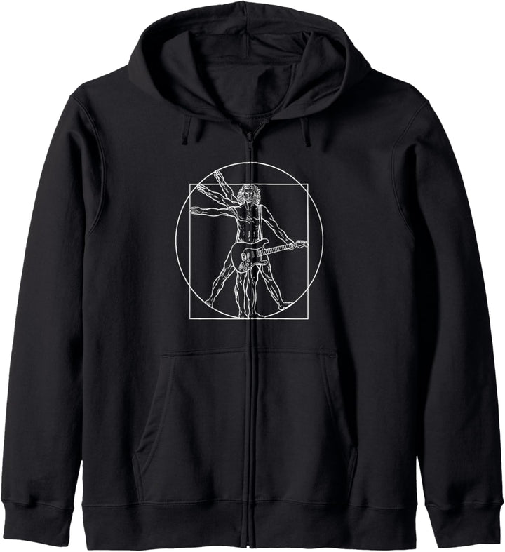 Vitruvian Mann, Rocker Musik E-Gitarre Rockmusik Da Vinci Kapuzenjacke