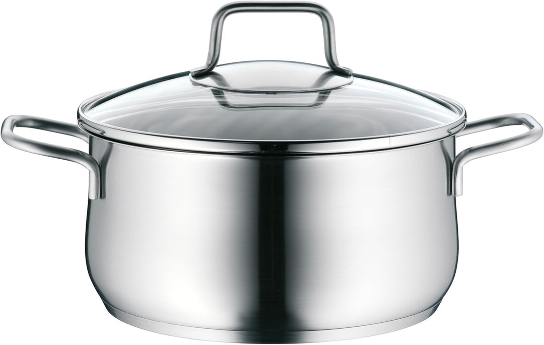 WMF Mattea Topfset Induktion 5-teilig, Kochtopf Set mit Glasdeckel, Cromargan Edelstahl poliert, Ind