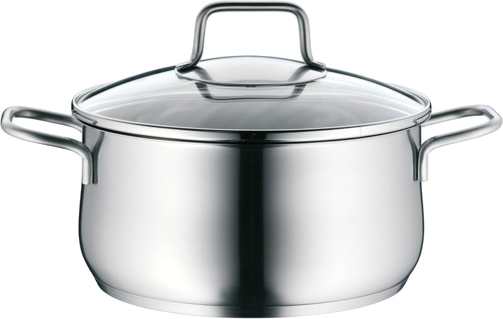 WMF Mattea Topfset Induktion 5-teilig, Kochtopf Set mit Glasdeckel, Cromargan Edelstahl poliert, Ind