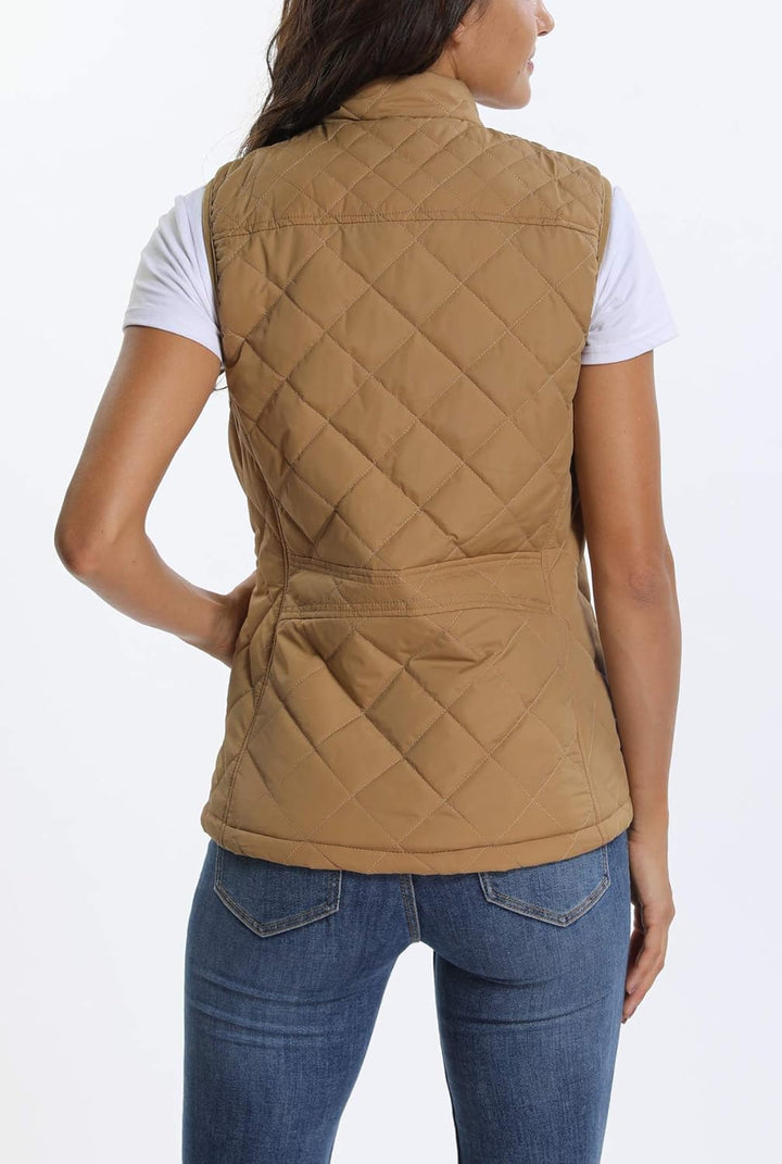 MISS MOLY Damen Weste mit Stehkragen Weste Jacke Winter Warm Ultraleicht Kamel 34, Kamel 34