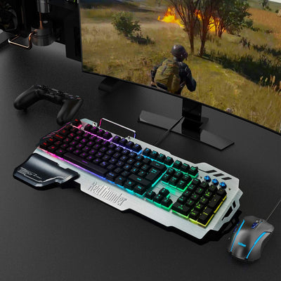 RedThunder K900 Halbmechanisch Gaming Tastatur [Version 2022], QWERTZ DEUTSCH Layout, RGB Beleuchtet