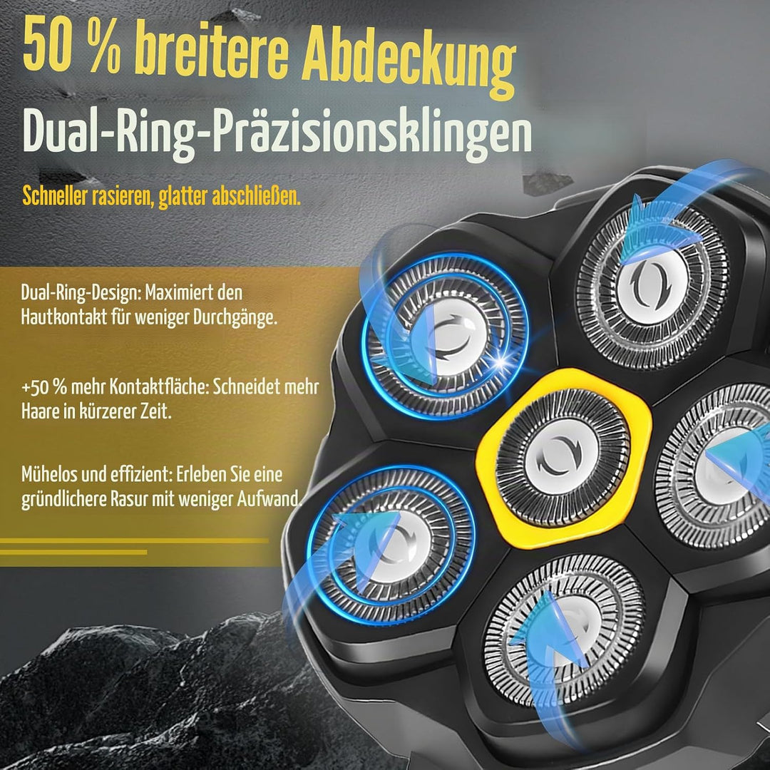 Magnetischer Rasierköpfe mit 6 Ersatzklingen für viele 6D magnetische Elektrorasierer, kompatibel mi