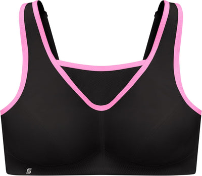 Glamorise Damen Bustier BH mit Perfektem Halt Sports Bra, Undurchsichtige 75C Schwarz/Pink, 75C Schw